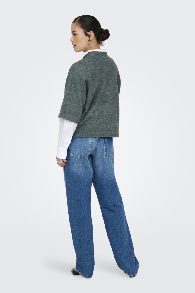 ONLSIMONI 3/4 PULLOVER KNT NOOS 15333199 BALSAM GREEN/MELANGE